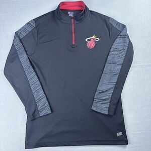 Miami Heat Sweater Mens M Black Pullover Warmup Basketball Training TX3 Cool